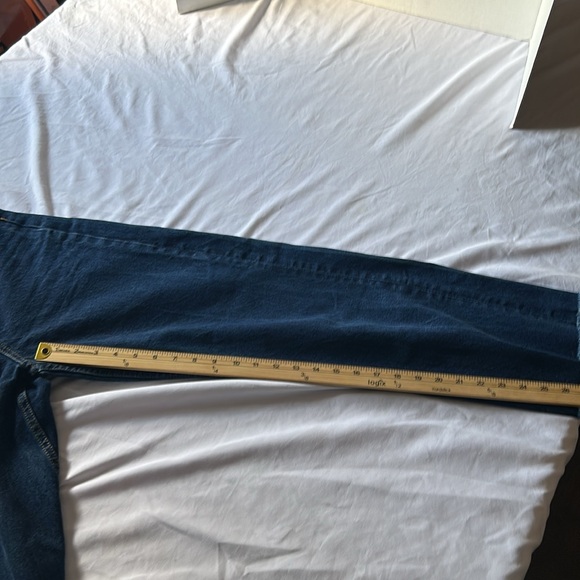 Zara High Rise Straight Leg Jeans Blue Frayed Hem Women’s Size (See Meas) - Picture 5 of 6